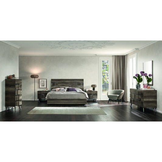 Collina Double Dresser by Essentials For Living in vintage oak high gloss, chrome. Made from acrylic high gloss lacquer, mdf, metal in a modern style.