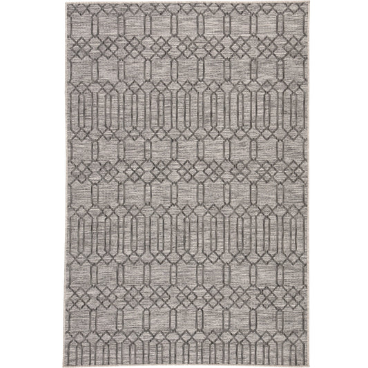 Decora by Nikki Chu DNC01 Indoor/Outdoor Rug by Jaipur Living in gray. Made from 100% polyester in a unique style.