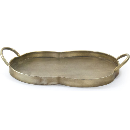 Carole Tray by Zentique in antique gold and iron sheet. Made from iron sheet in a eclectic & global style.