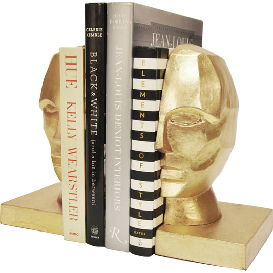 Edmund Profile Bookends by Worlds Away. Made from resin, metal in a eclectic & global style.