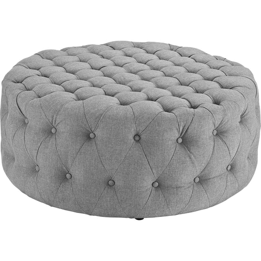 Nevaeh Ottoman by Evans & Londeen. Made from plywood, foam, fabric, yuhua fabric, seat cushion: 22kg, m3 density foam, back cushion:18kg, m3 density foam. 5pcs black plastic legs, solid wood in a modern style.
