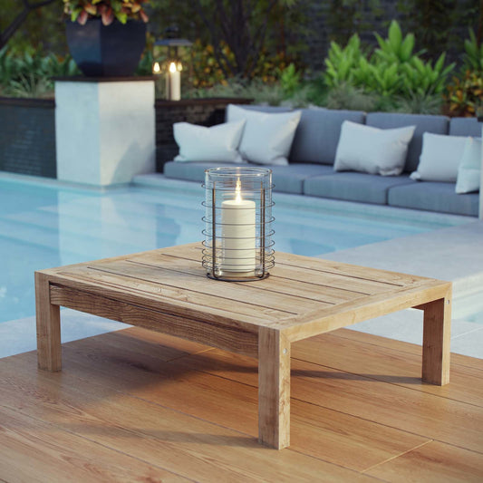 Natalia Wood Coffee Table by Evans & Londeen in natural. Made from teak solid wood in a modern style.