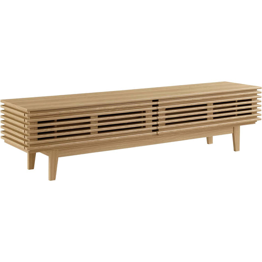 Rennell 71" TV Stand by Evans & Londeen. Made from foam pad, metal bar, pen duplo, cover, key l4 in a modern style.
