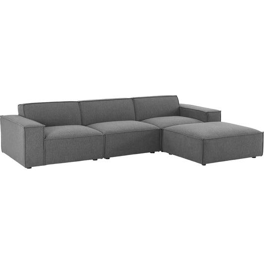Kendall 4-Piece Sectional Sofa by Evans & Londeen. Made from foam density is 30kg, m3, spring pocket, 100% polyester, legs rubberwood wood, pine solid wood in a modern style.