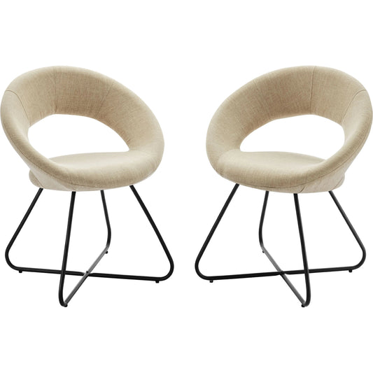 Houston Dining Chair (Set of 2) by Evans & Londeen. Made from metal painting frame for back, seat board: 15mmt plywood board, foam density 20kg, m3, 100% polyester, legs is of dia 16*1.2mm tube in a modern style.