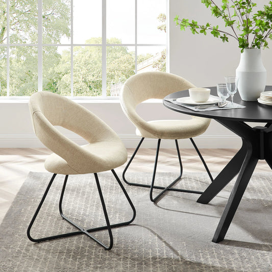 Houston Dining Chair (Set of 2) by Evans & Londeen. Made from metal painting frame for back, seat board: 15mmt plywood board, foam density 20kg, m3, 100% polyester, legs is of dia 16*1.2mm tube in a modern style.