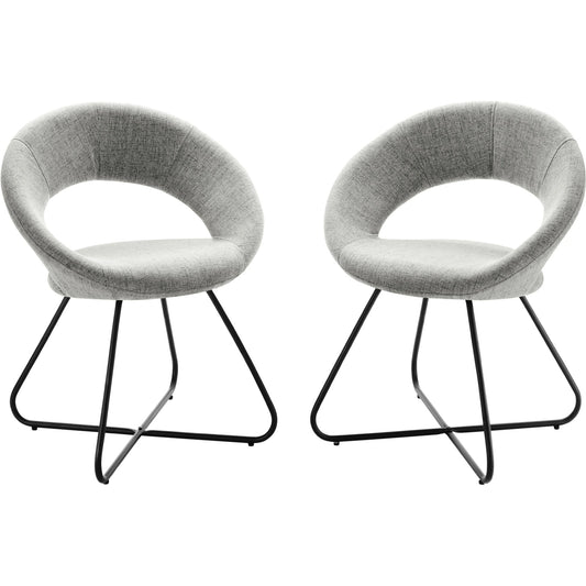 Houston Dining Chair (Set of 2) by Evans & Londeen. Made from metal painting frame for back, seat board: 15mmt plywood board, foam density 20kg, m3, 100% polyester, legs is of dia 16*1.2mm tube in a modern style.