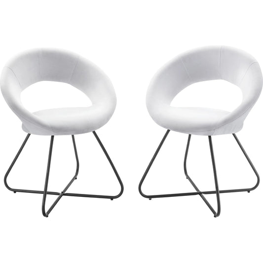 Houston Dining Chair (Set of 2) by Evans & Londeen. Made from metal painting frame for back, seat board: 15mmt plywood board, foam density 20kg, m3, 100% polyester, legs is of dia 16*1.2mm tube in a modern style.