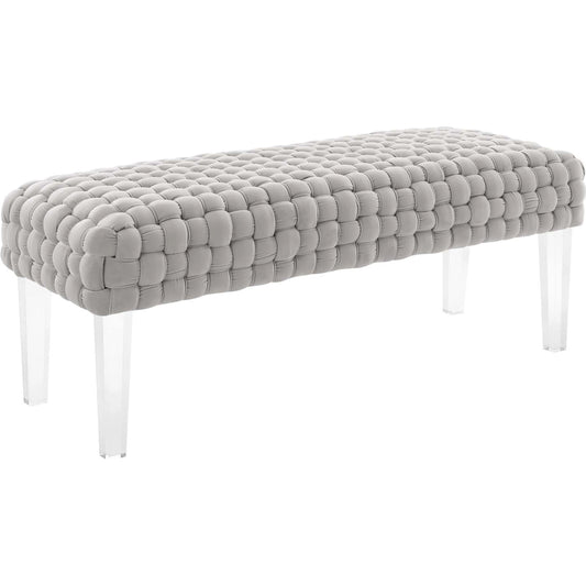 Skagway Woven Ottoman by Evans & Londeen. Made from plywood, seat: top foam density 38kg, m3 with thickness 20mm, 100% polyester, white foot pad at the bottom, solid wood in a modern style.