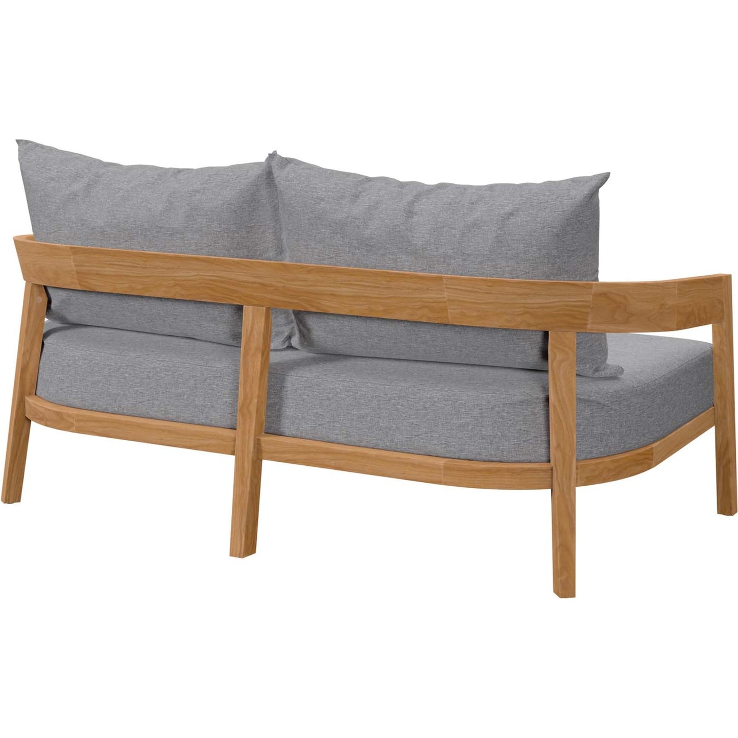 007 SI-1929578 | Additional Silo | Hazelton Teak Wood Loveseat by Evans & Londeen. Made from teak wood, polyester, mesh sling, plastic tack glides, stainless steel in a modern style.