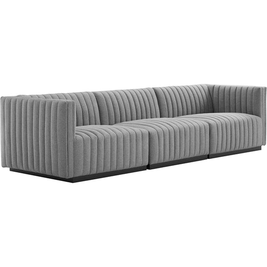 Stone Channel Sofa by Evans & Londeen. Made from plywood, fabric in a modern style.