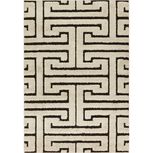 Enchant EN-28 Rug by Loloi in ivory, dark brown. Made from 100% polypropylene in a modern style.