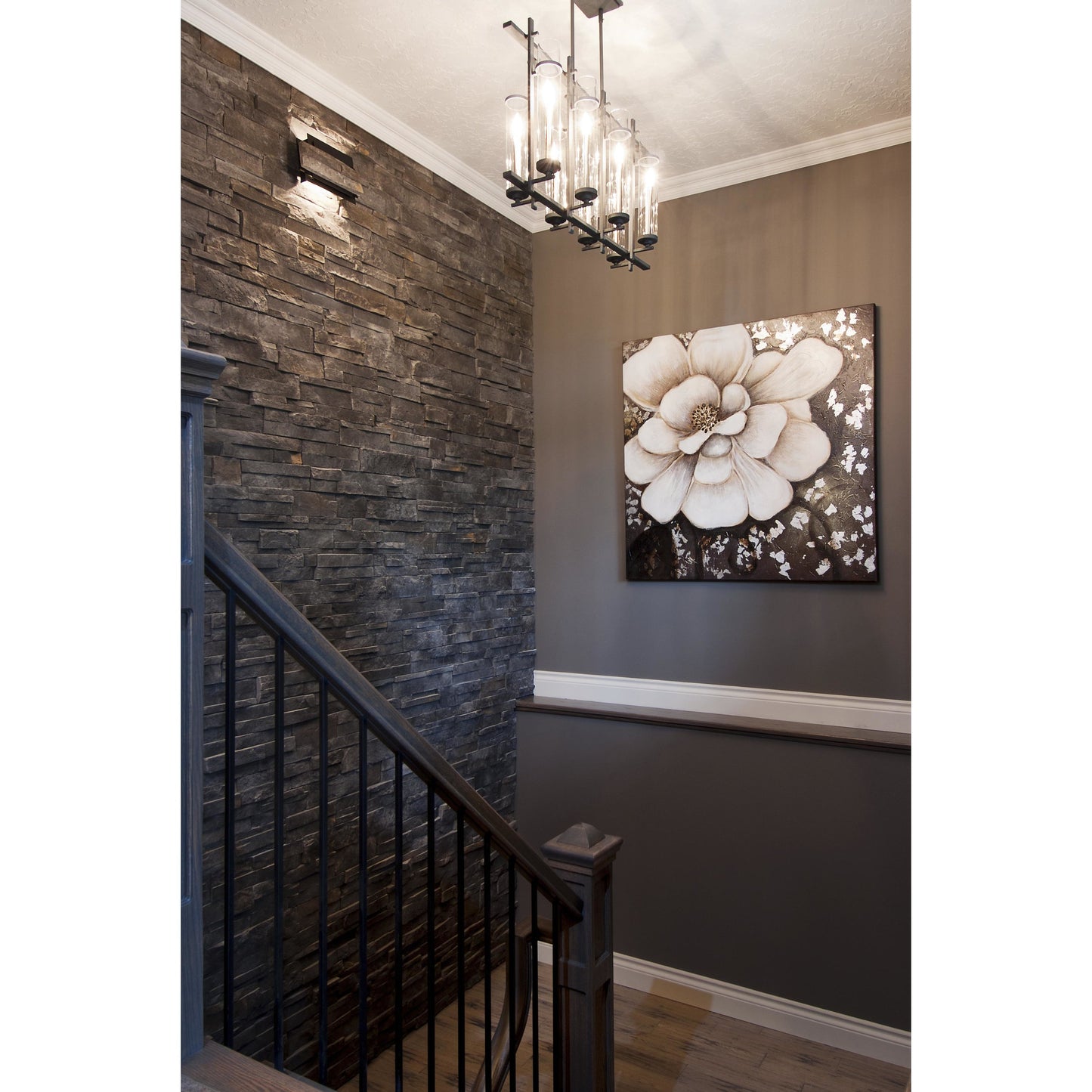 004 S-284524 | Lifestyle | Ethan Island Chandelier by Generation Lighting in antique forged iron, brushed steel. Made from steel in a modern style.