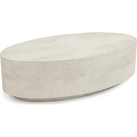 Loftus Oval Cocktail Table by John-Richard in tiza gesso. Made from unique in a modern style.