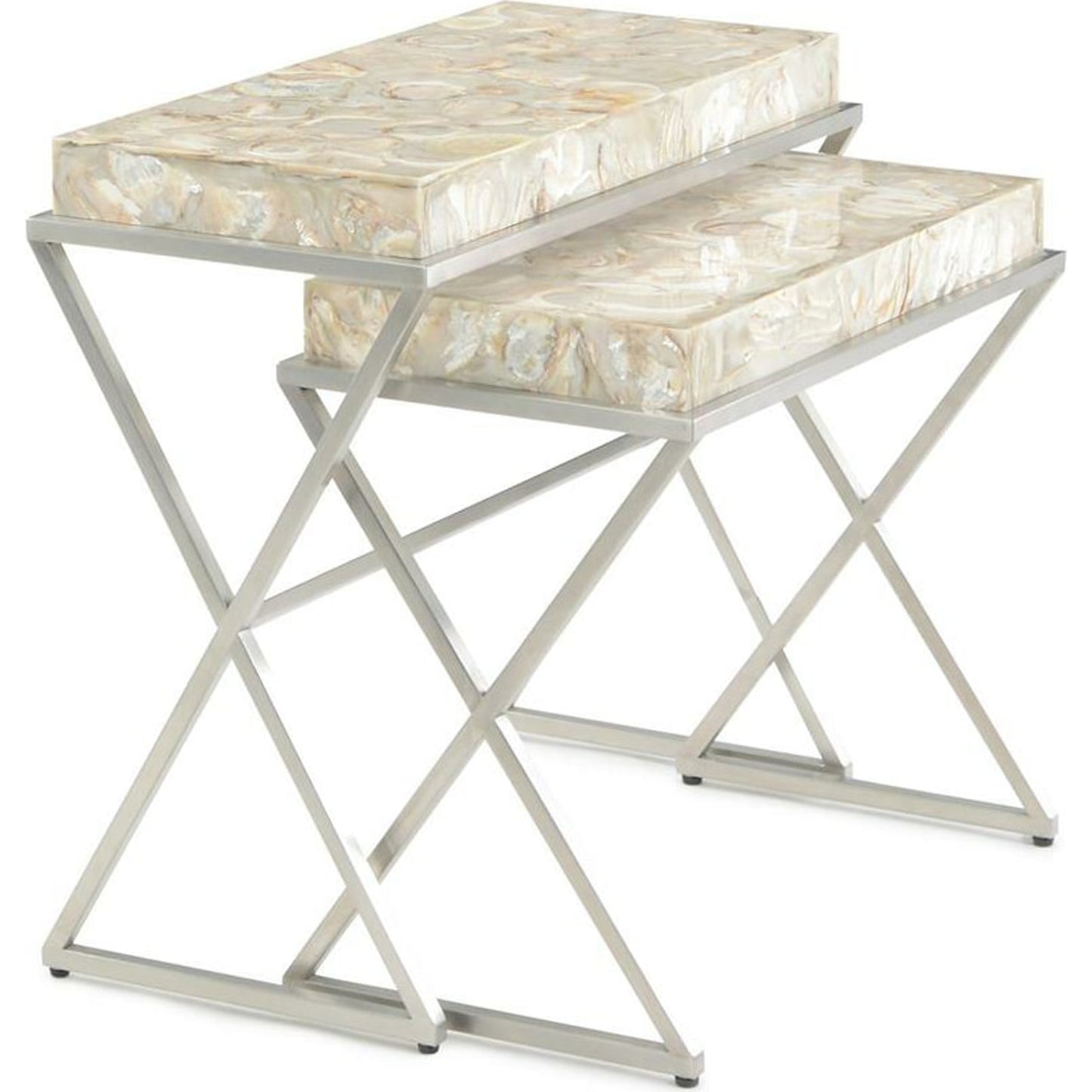 001 SR-884225 | Additional Silo | Bottaro Nesting Side Tables by John-Richard in natural. Made from steel in a modern style.