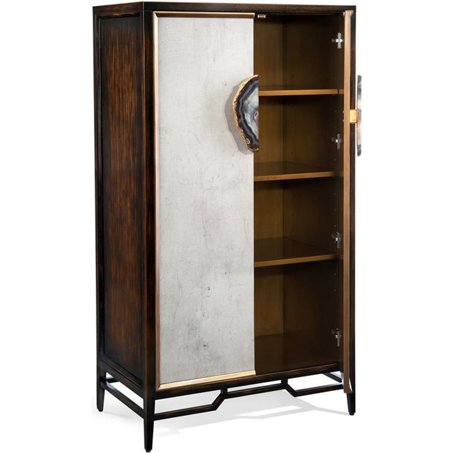 002 SR-862861 | Additional Silo | Anzu Cabinet by John-Richard in black, gold, walnut. Made from stone in a transitional style.