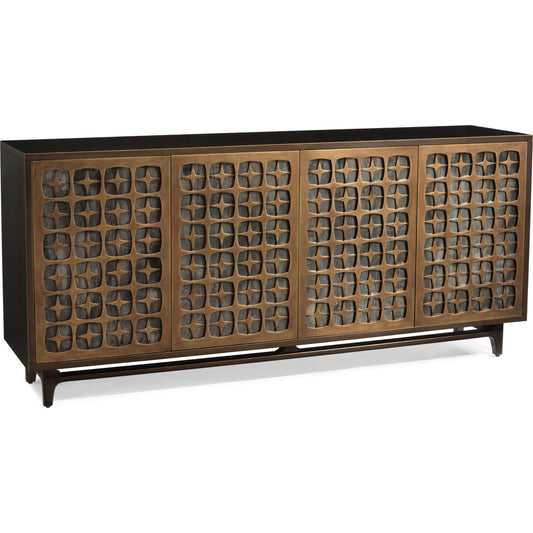 Astral Buffet by John-Richard in bronze and mayan bronze, aztec gold, cirrus mirror. Made from mdf, beech, glass in a modern style.