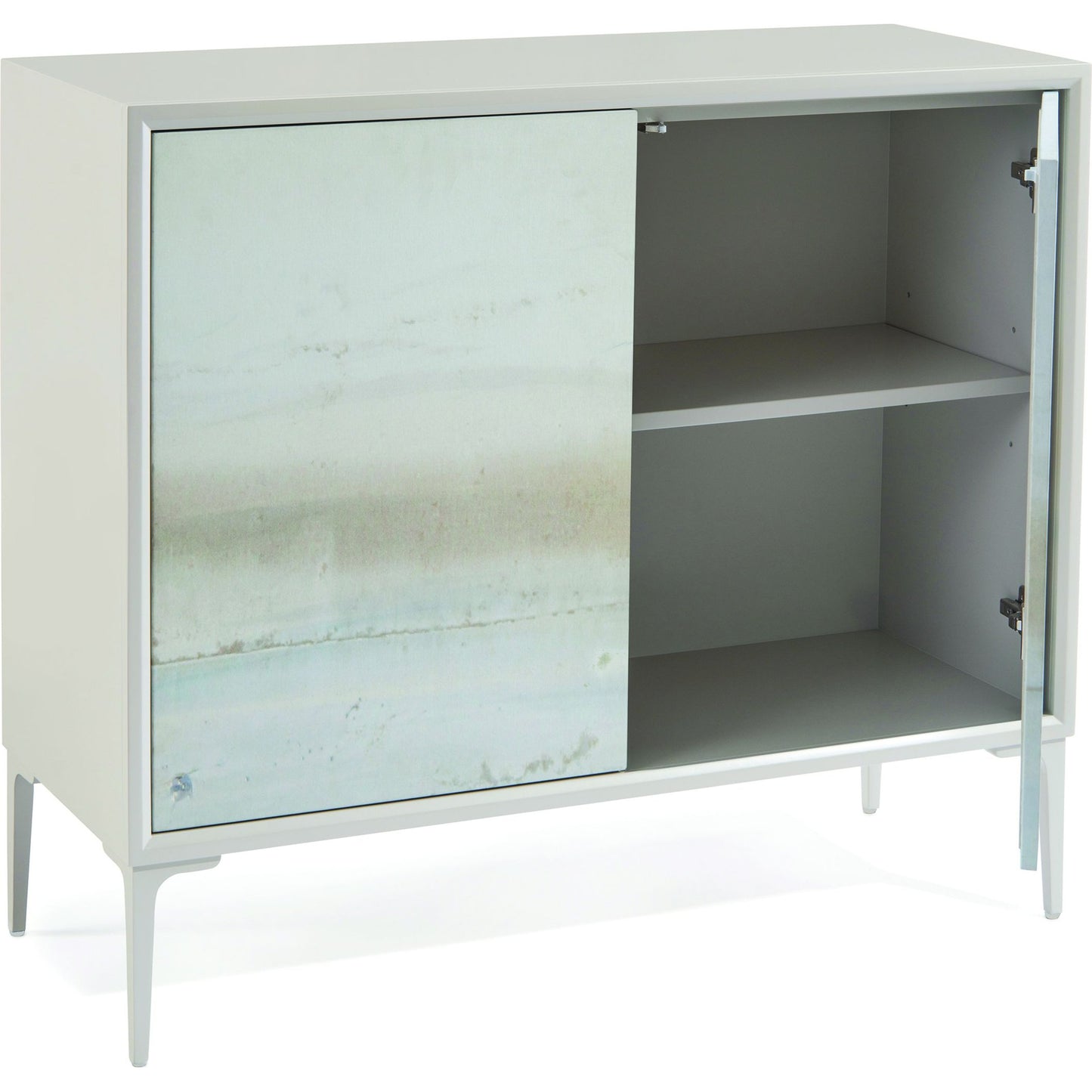 002 SR-771962 | Additional Silo | River Cabinet by John-Richard in blue, gray and light gray. Made from tulip, mdf, giclee, aluminum in a coastal style.