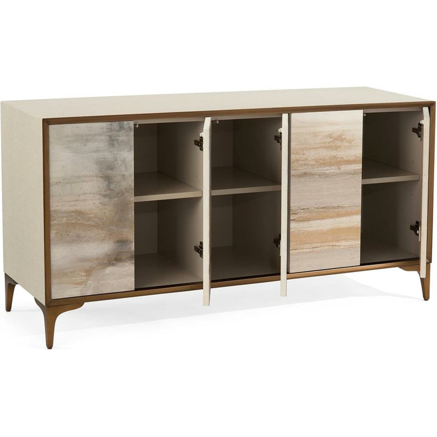 002 SR-865779 | Additional Silo | Solstice Sideboard by John-Richard in gold, white. Made from unique in a eclectic & global style.