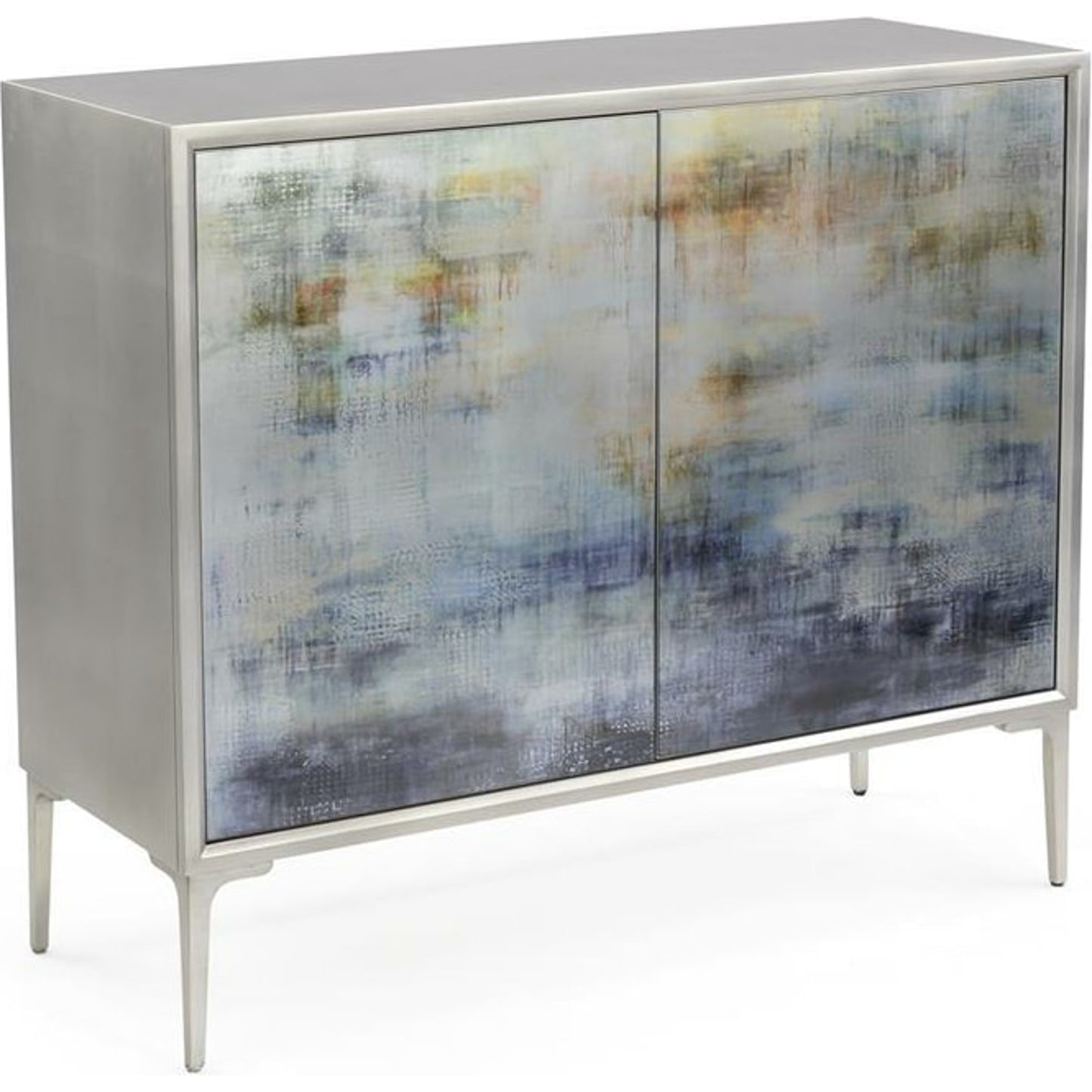 001 SR-865663 | Additional Silo | Shaye Rawson's Spring Rain Commode by John-Richard in pewter, silver. Made from glass in a coastal style.