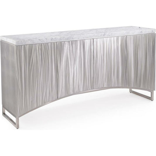 Parkstone Sideboard by John-Richard in silver, stainless steel, white. Made from steel in a modern style.