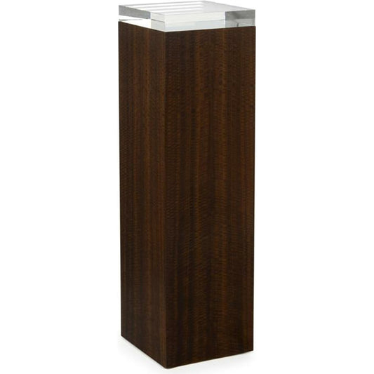 Couros Pedestal by John-Richard in silver. Made from crystal, glass in a modern style.