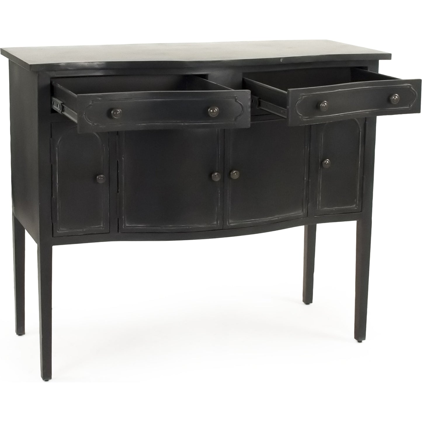 004 S-336941 | Additional Silo | Corbyn Metal Console by Zentique in dark gray and metal. Made from metal in a traditional style.