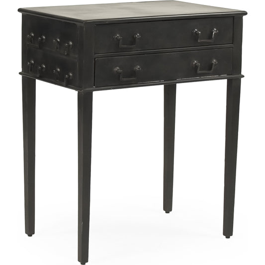 Delane Table by Zentique in dark gray and metal. Made from metal in a traditional style.