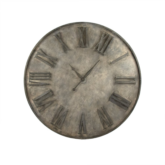 Anais Clock by Zentique in weathered charcoal and iron. Made from iron in a cottage & farmhouse style.