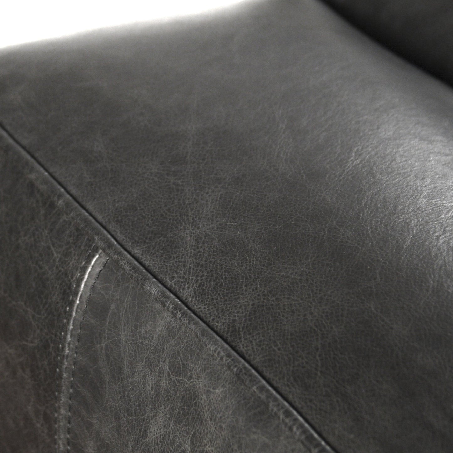 005 S-337446 | Closeup | Joelle Sofa by Zentique in black leather and oak. Made from oak in a modern style.