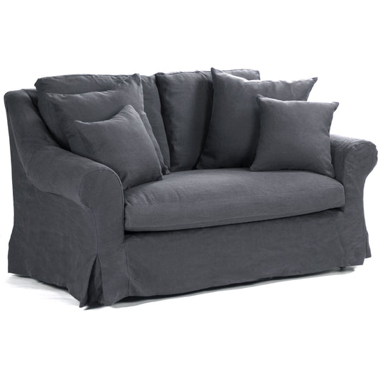 Albine Settee by Zentique in limed gray oak. Made from limed grey oak in a modern style.