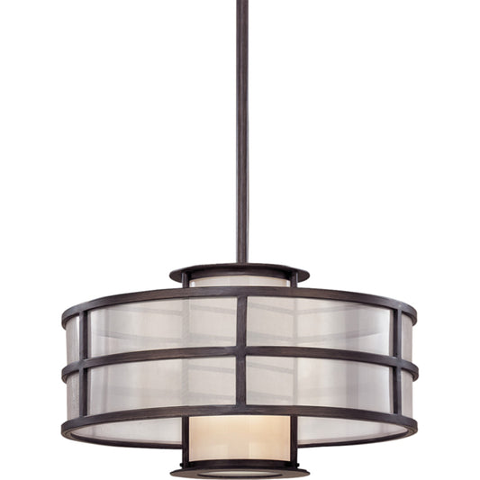 Discus Pendant Mini by Troy in graphite. Made from hand-worked iron in a modern style.