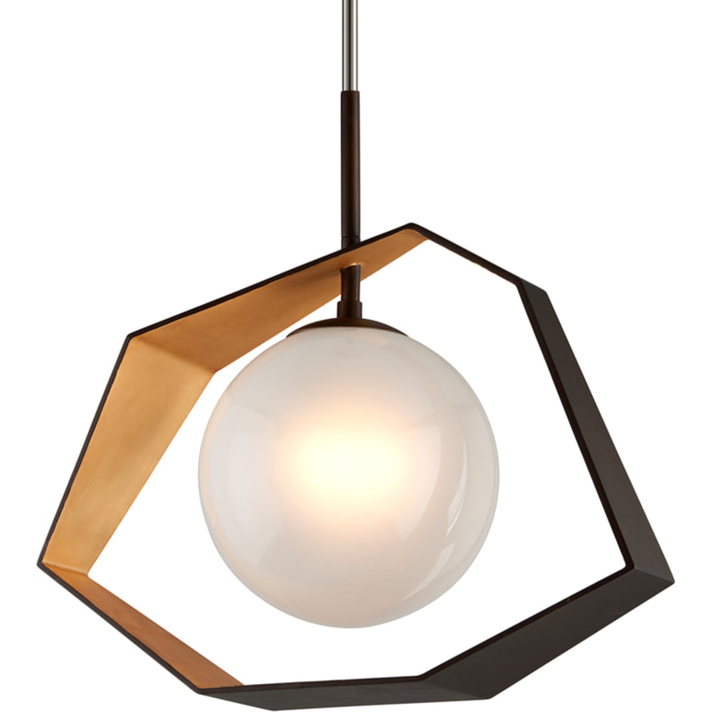 002 S-315161 | Additional Silo | Origami Wide LED 12" Bronze With Gold Leaf Chandelier Ceiling Light by Troy in bronze with gold leaf. Made from hand-worked iron in a modern style.