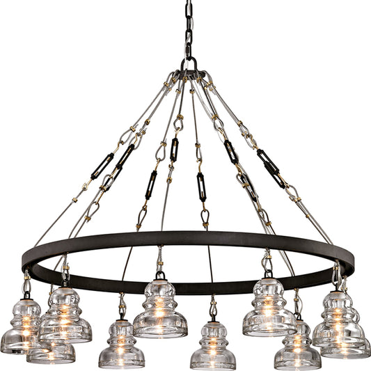 001 S-315230 | Primary Silo | Menlo Park Pendant Mini by Troy in deep bronze. Made from hand-worked iron in a modern style.