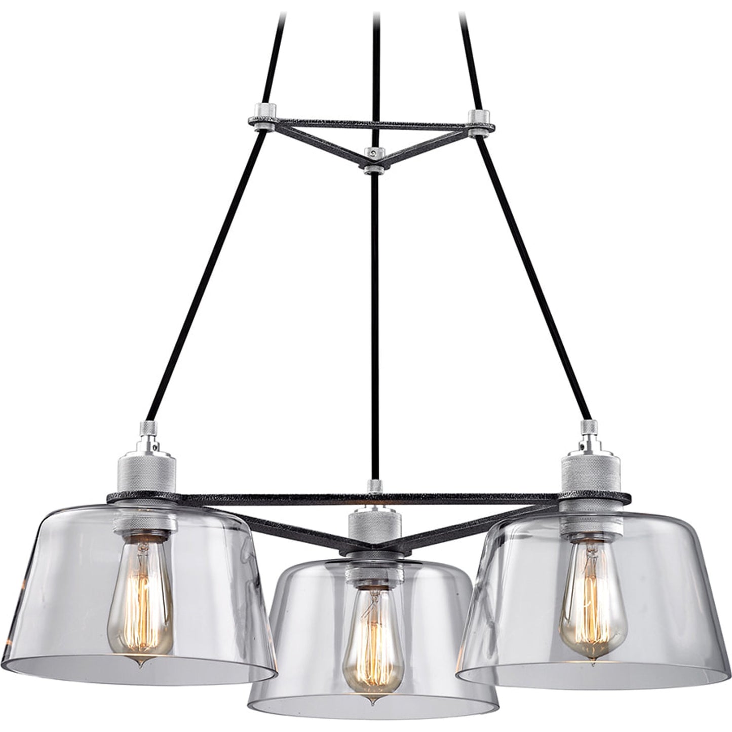 003 S-315255 | Additional Silo | Audiophile Cluster Chandelier by Troy in old silver polished aluminum. Made from hand-worked iron in a modern style.