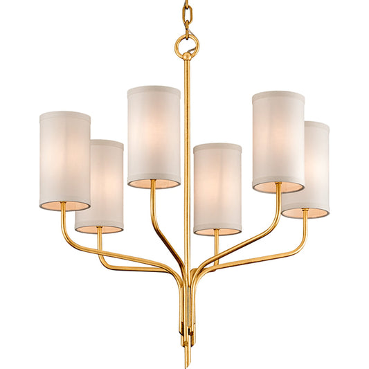 Juniper Chandelier by Troy. Made from hand worked iron in a transitional style.