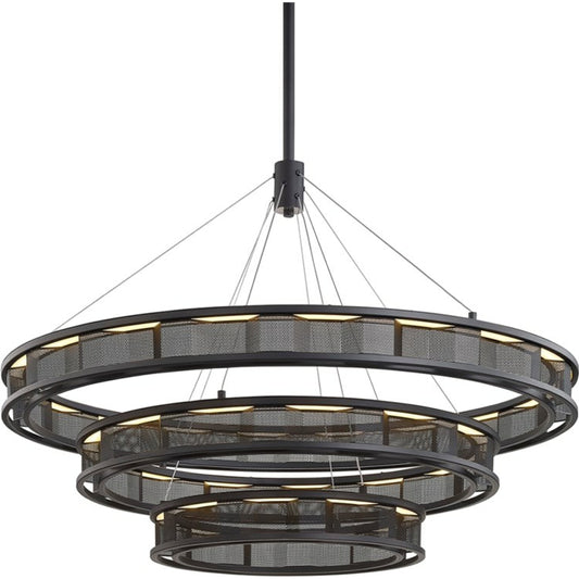 001 SR-762881 | Primary Silo | Fuze LED 39" Modern Bronze Chandelier Ceiling Light by Troy in modern bronze. Made from hand-worked iron in a modern style.