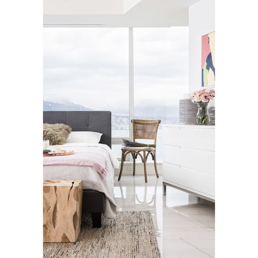 Churchill Dining Chair Antique (Set of 2) by Moe's Home Collection in light brown and brown. Made from solid elm wood, rattan in a traditional style.