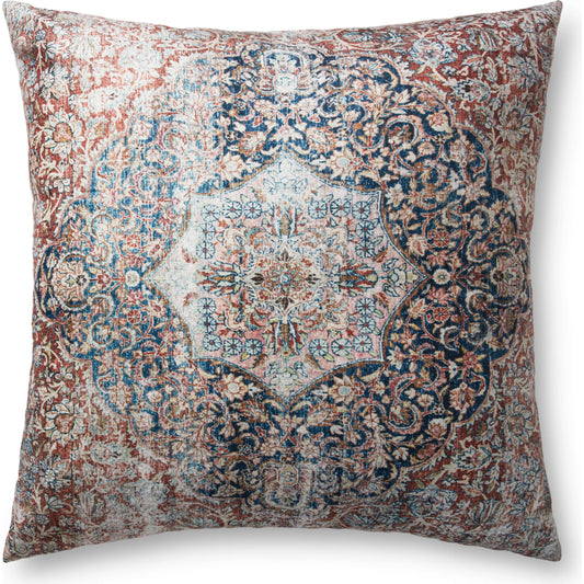 001 SR-900921 | Primary Silo | FP0008 Pillow by Loloi in red, navy. Made from 100% polyester in a traditional style.