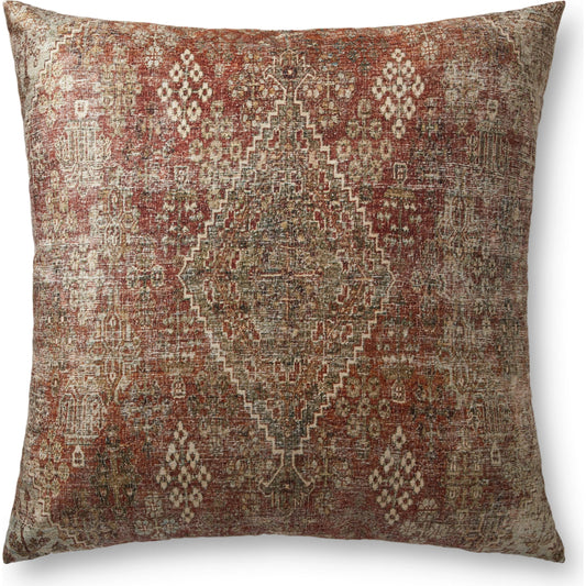 001 SR-900922 | Primary Silo | FP0009 Pillow by Loloi in red, multi. Made from 100% polyester in a traditional style.