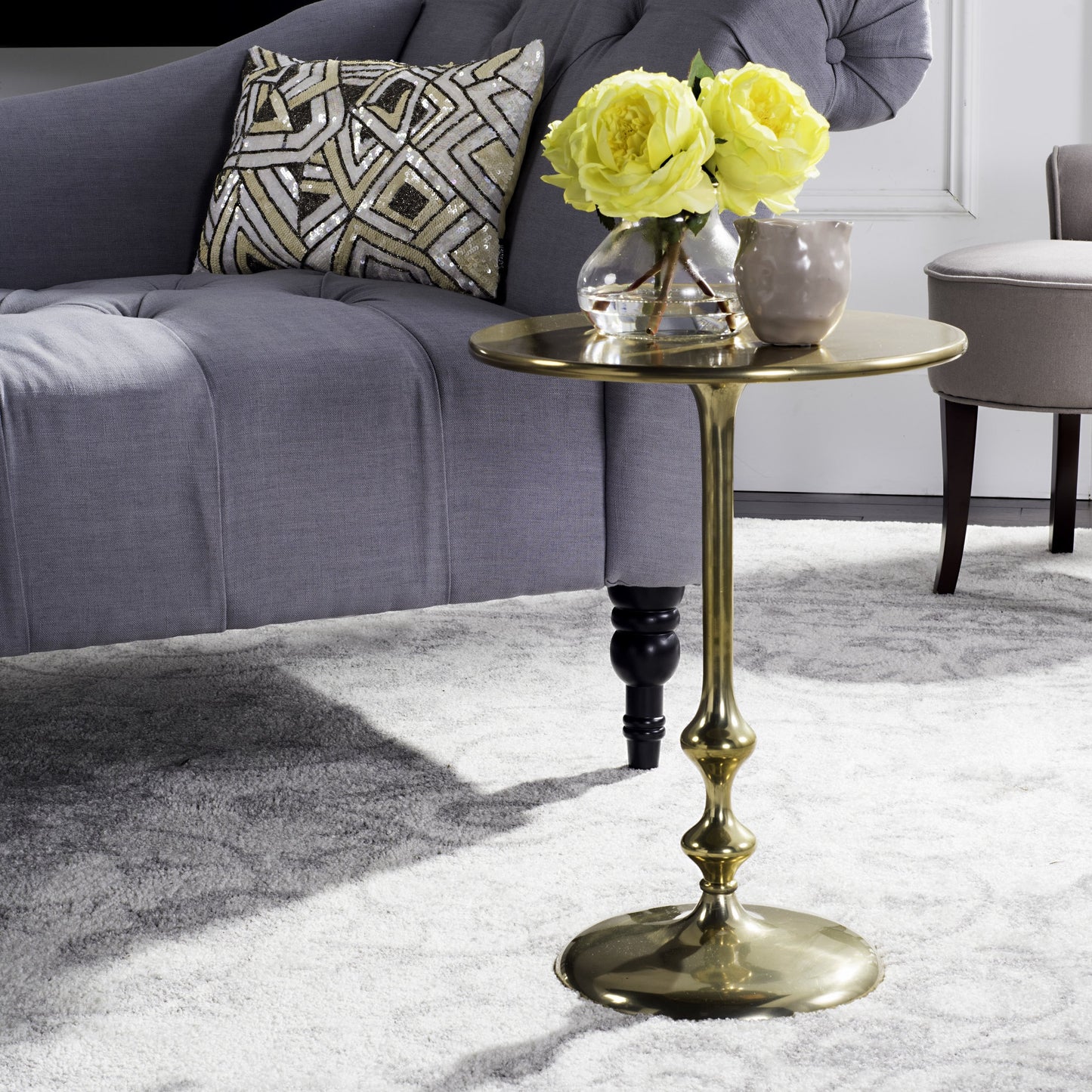 004 S-273645 | Lifestyle | Wells Side Table by HedgeApple Essentials. Made from aluminum in a modern style.