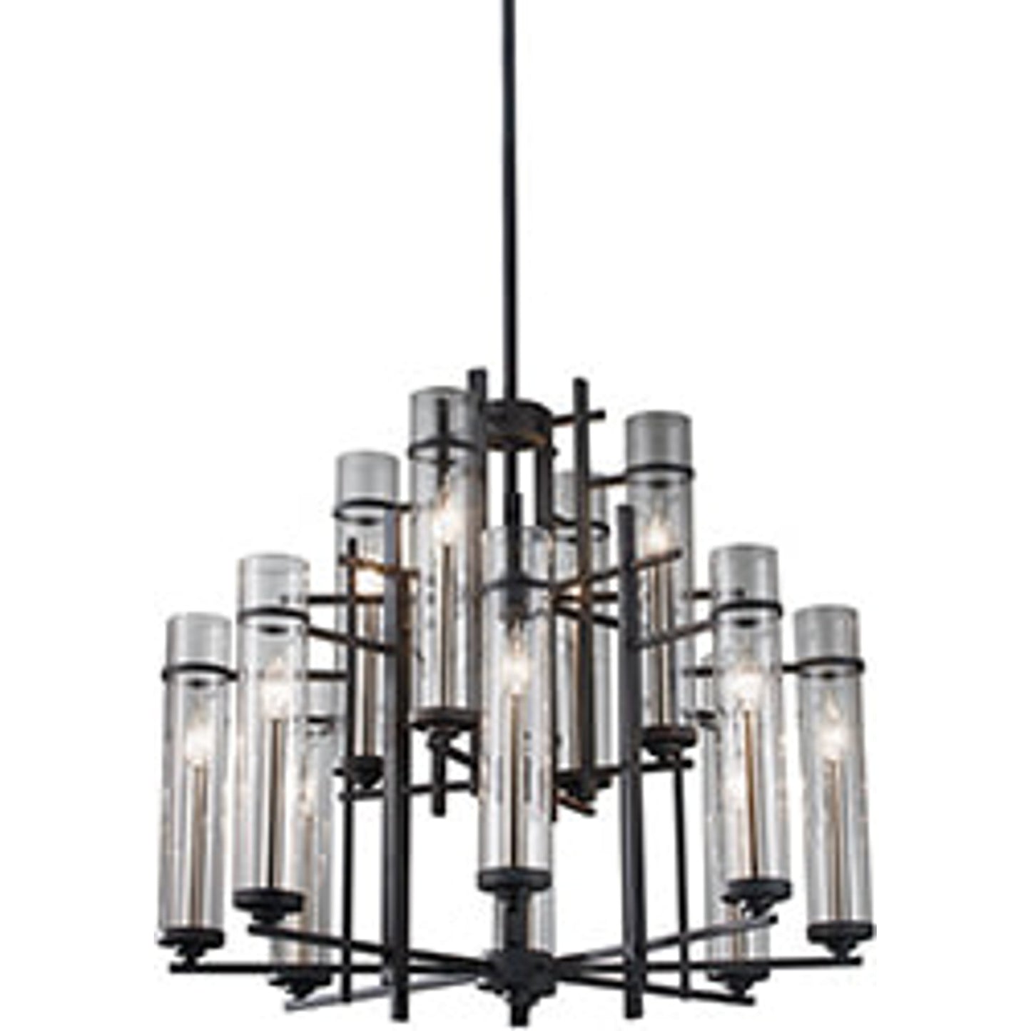 002 S-284518 | Additional Silo | Ethan Multi-Tier Chandelier by Generation Lighting in antique forged iron, brushed steel. Made from steel in a modern style.
