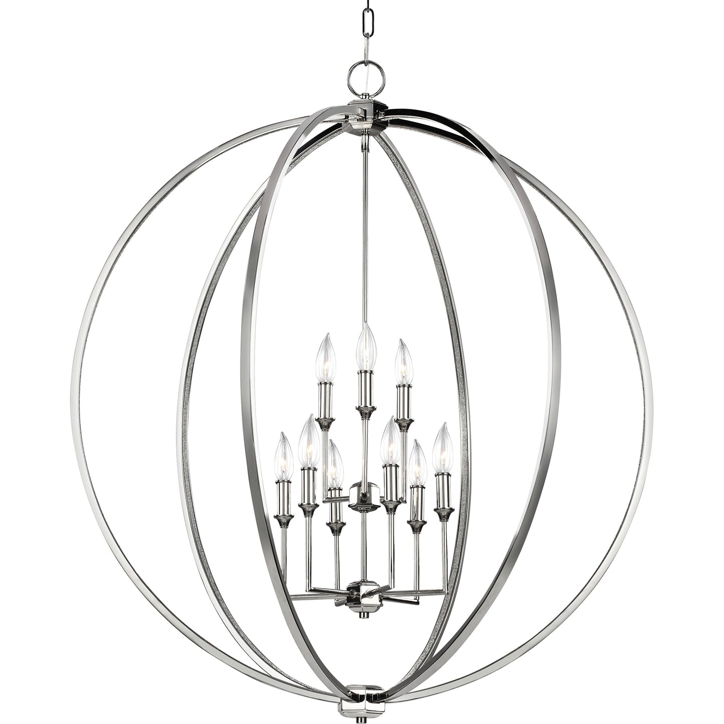 002 S-284316 | Additional Silo | Corinne Chandelier by Generation Lighting in polished nickel. Made from steel in a modern style.