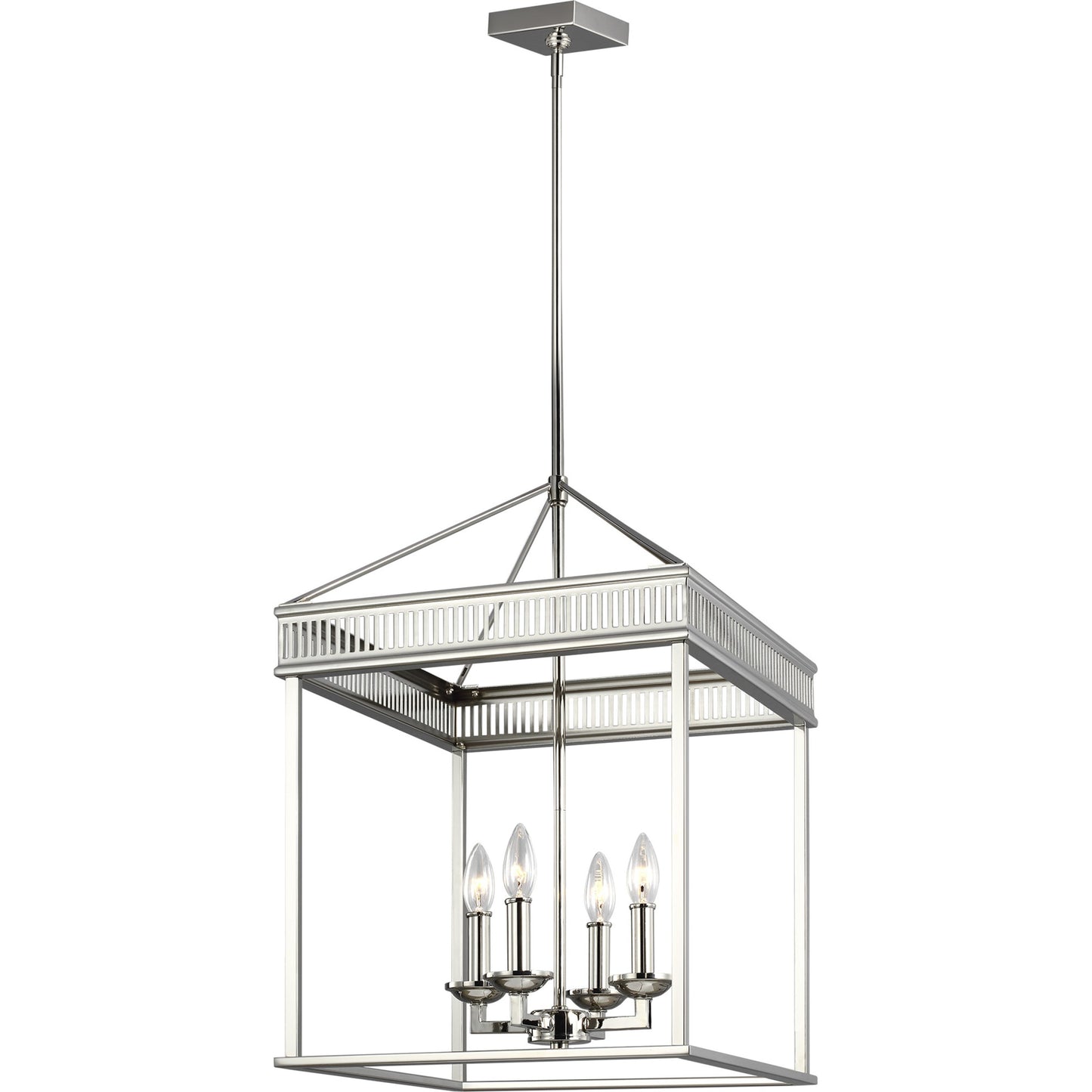 001 S-285774 | Primary Silo | Woodruff Chandelier by Generation Lighting in polished nickel. Made from steel in a traditional style.