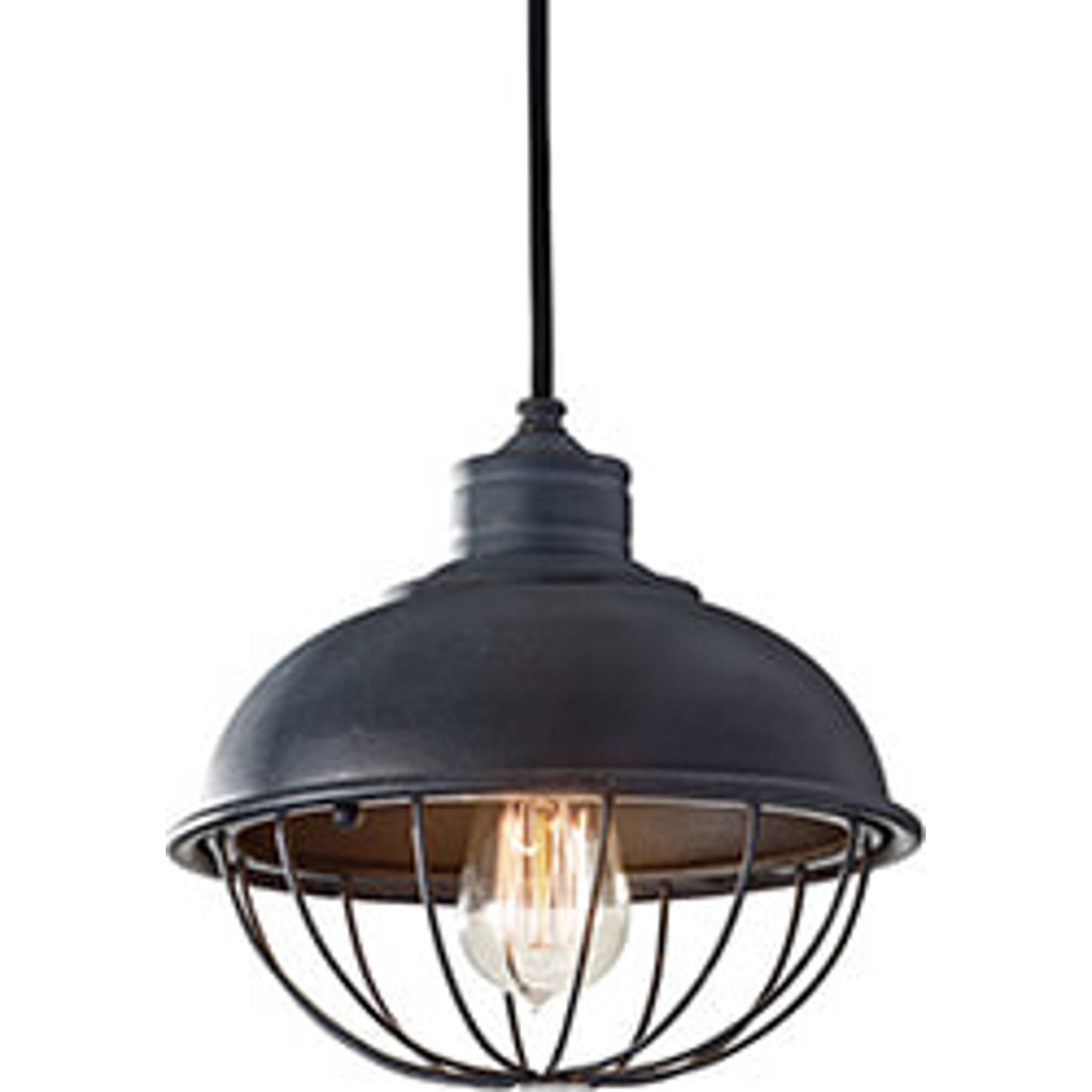 002 S-285670 | Additional Silo | Urban Renewal Round Cage Pendant by Generation Lighting in antique forged iron. Made from steel in a modern style.