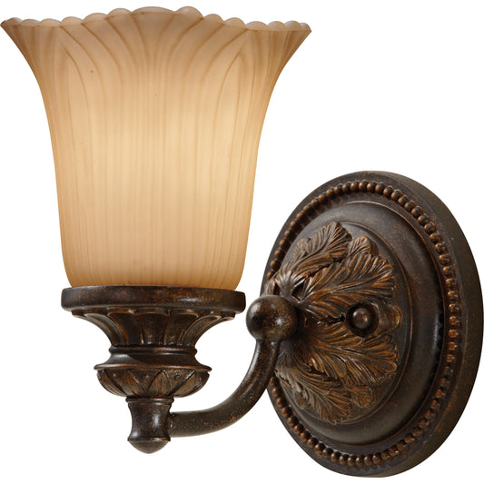 Emma 1-LIGHT Vanity Strip by Generation Lighting in grecian bronze. Made from resin, steel, glass in a traditional style.