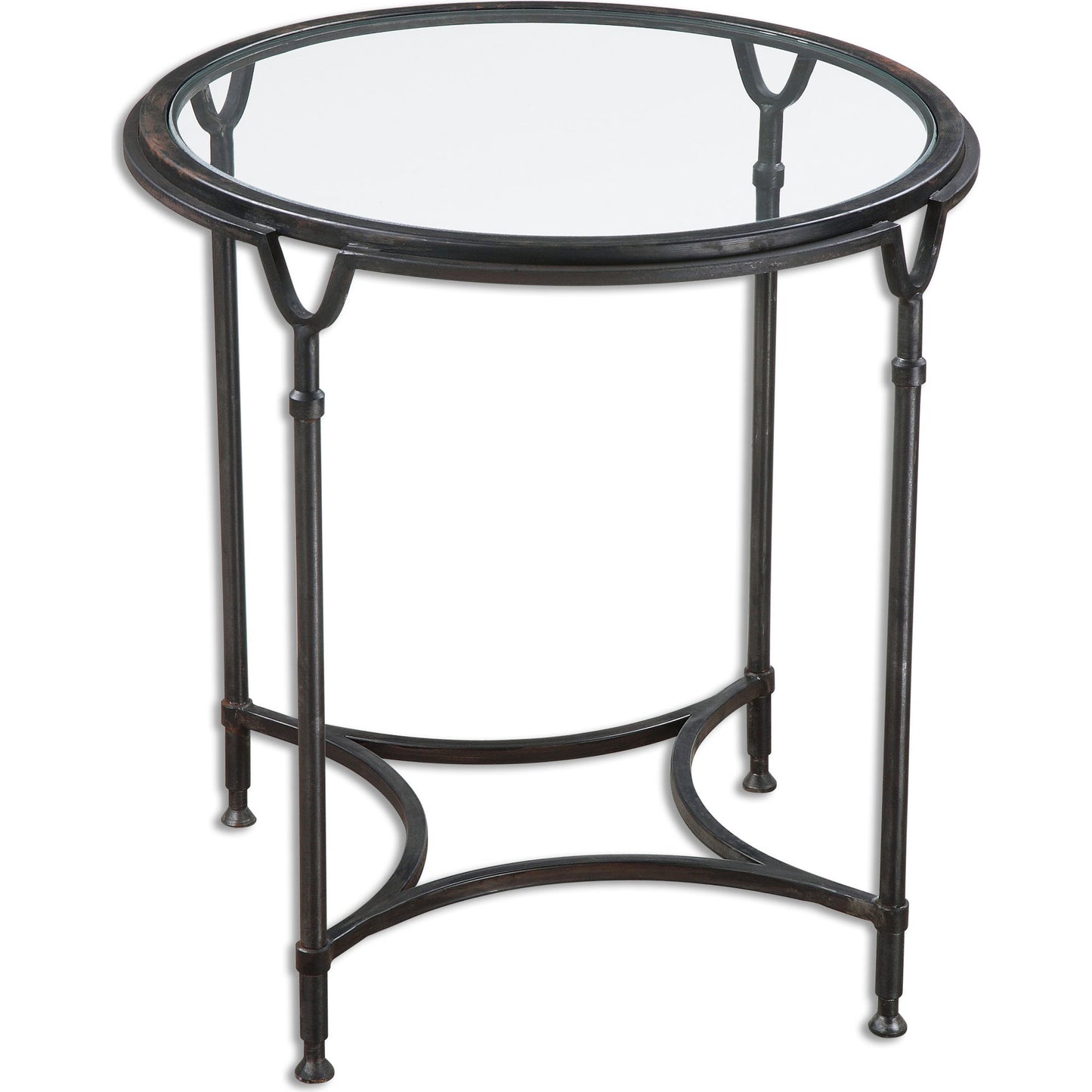 002 S-253029 | Additional Silo | Samson Glass Side Table by Uttermost. Made from metal, glass in a cottage & farmhouse style.