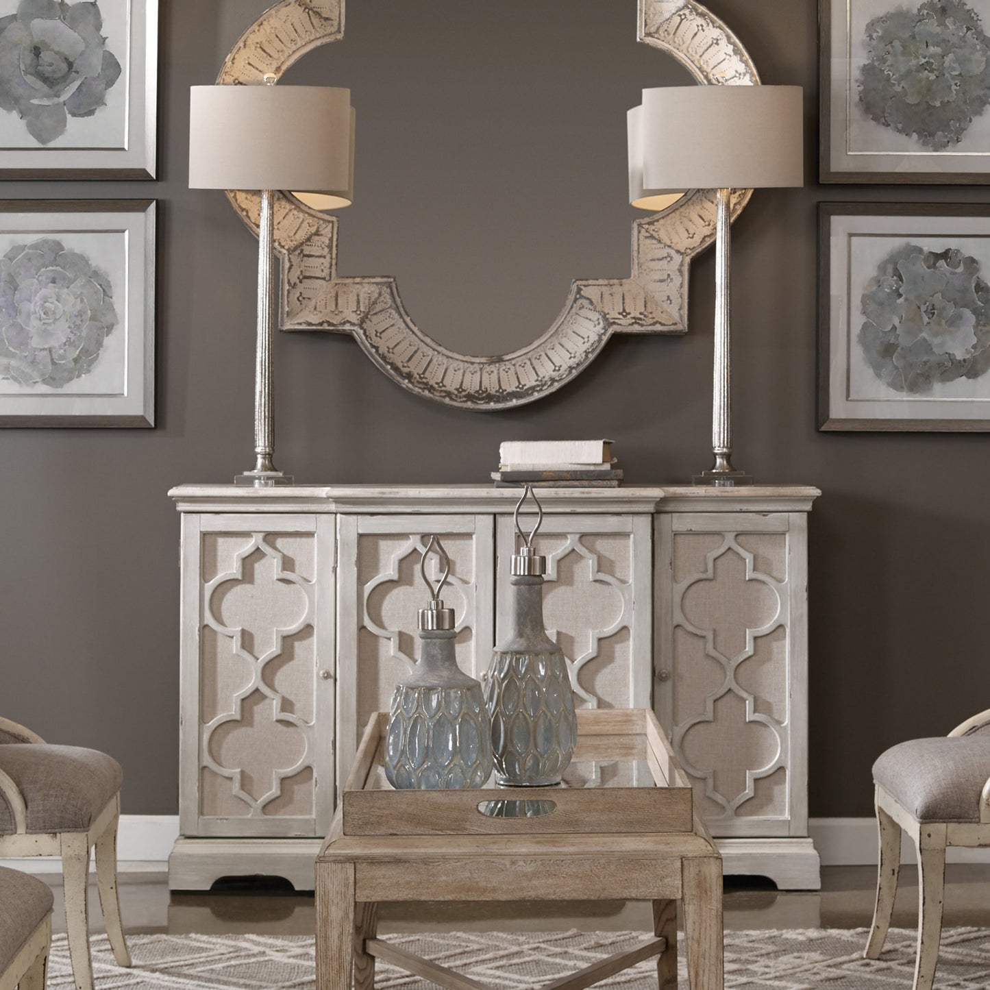 007 S-253043 | Additional Silo | Sophie Cabinet by Uttermost. Made from alm veneer, mdf, linen in a cottage & farmhouse style.