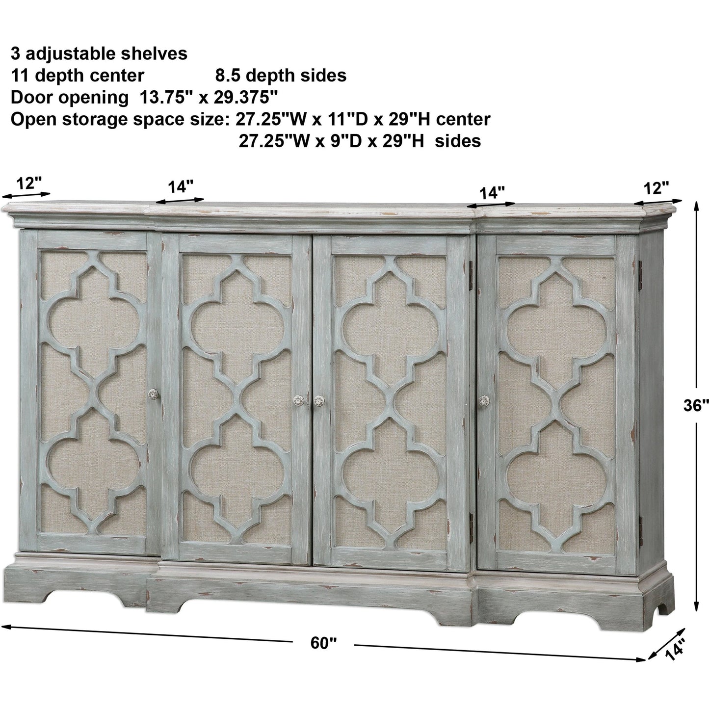 008 S-253043 | Additional Silo | Sophie Cabinet by Uttermost. Made from alm veneer, mdf, linen in a cottage & farmhouse style.