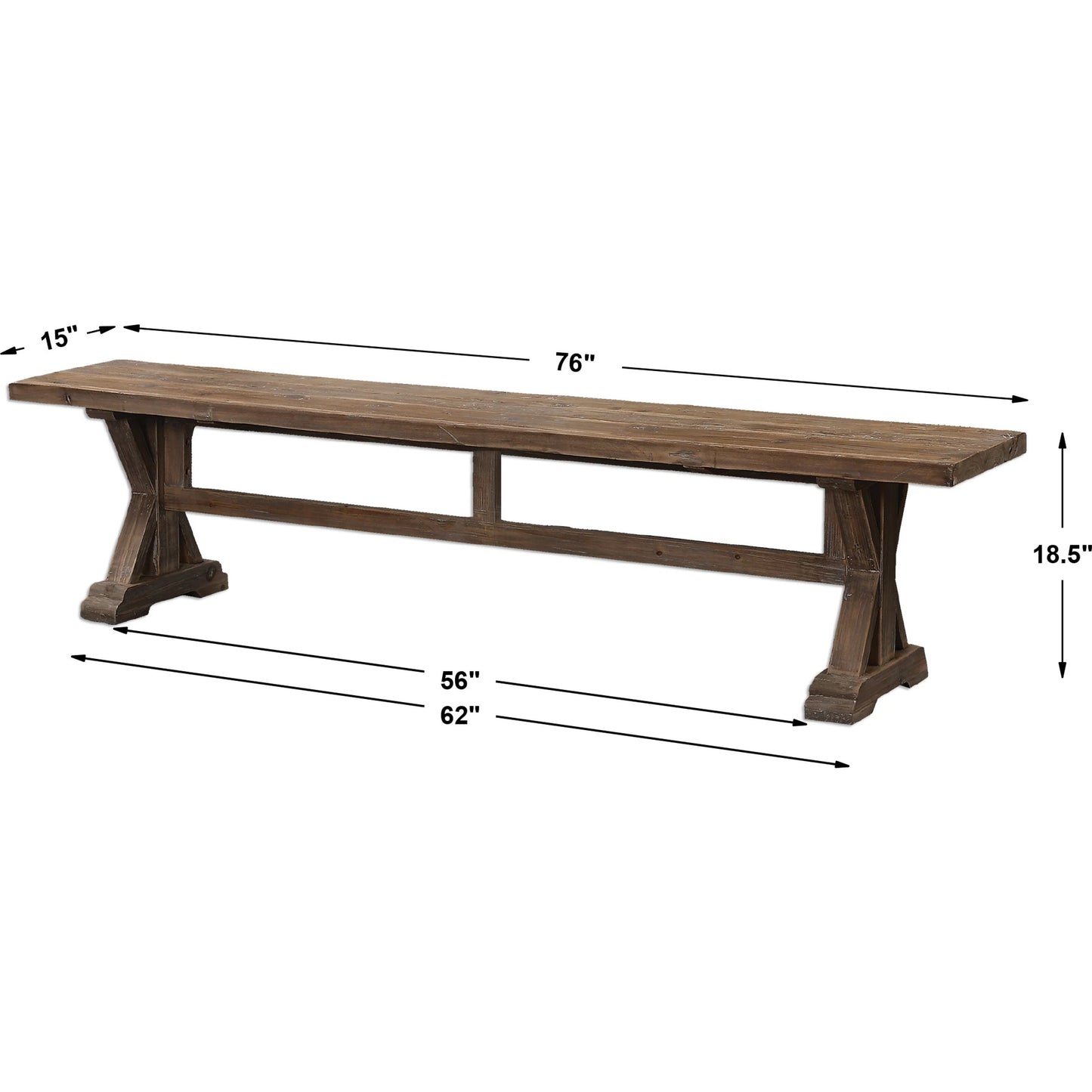 006 S-253056 | Additional Silo | Stratford Salvaged Wood Bench by Uttermost. Made from solid wood in a cottage & farmhouse style.